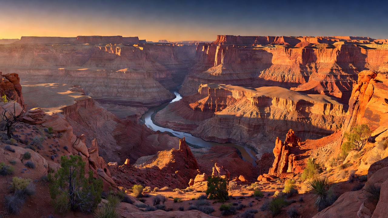 Breathtaking view of a wide desert canyon
